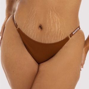 🆕 Hustler Branded Ribbed Tanga Chocolate Brown Brief Underwear